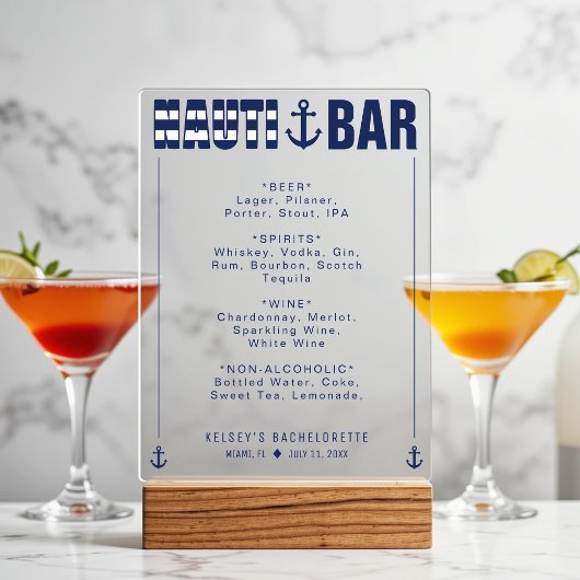 Laten we Nauti Bachelorette Party Bar Drinken hale Acryl Bord