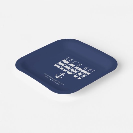 Laten we Nauti Blue Bachelorette feestje nemen Papieren Bordje (Gebogen)