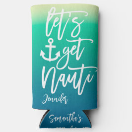 Laten we Nauti Blue Beach Bachelorette krijgen Seltzer Blikjeskoeler