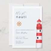 Laten we Nauti Nautical Bachelorette Party uitnodi Kaart (Voorkant)