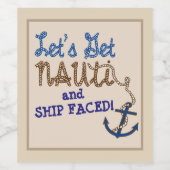 Laten we Nauti Nautical Boat halen Wijn Etiket (Enkel label)