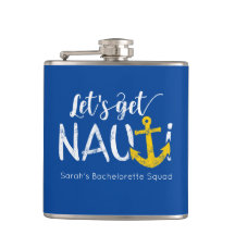 Laten we Nauti Nautical Theme Bachelorette Flask h