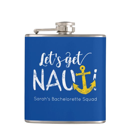 Laten we Nauti Nautical Theme Bachelorette Flask h Heupfles (Voorkant)