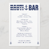 Laten we Nauti Nautical Wedding Bar Drinken Menu (Voorkant)