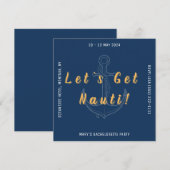 Laten we Nauti vrijgezellenfeest uitnodiging halen (Voorkant / Achterkant)