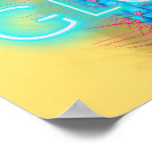 Laten we Neon Cactus Funky Party Festival Dance be Poster (Hoek)