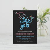 Laten we Neon Sign Kerstcocktail Party oplichten Kaart (Staand voorkant)