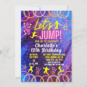 Laten we Neon Trampoline Park Birthday op springen Kaart (Voorkant)