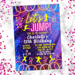 Laten we Neon Trampoline Park Birthday op springen Kaart