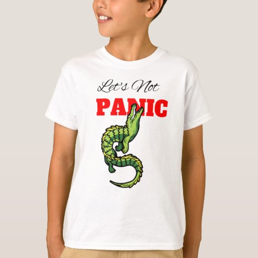 Laten we niet in paniek raken t-shirt (Voorkant)