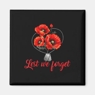 Laten we niet vergeten Red Poppy Flower USA vetera Magneet