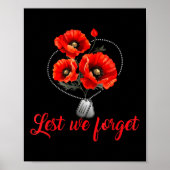 Laten we niet vergeten Red Poppy Flower USA vetera Poster (Voorkant)