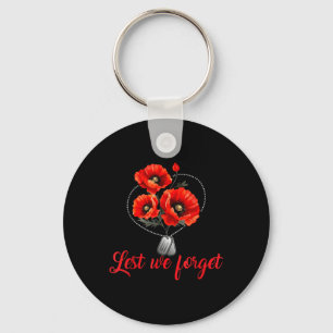 Laten we niet vergeten Red Poppy Flower USA vetera Sleutelhanger