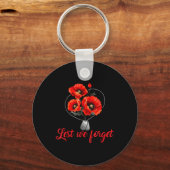 Laten we niet vergeten Red Poppy Flower USA vetera Sleutelhanger (Voorkant)