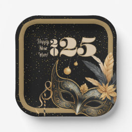 Laten we nieuwjaarsfeest Glamorous Black bellen Papieren Bordje