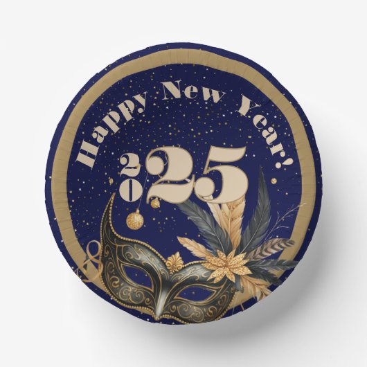 Laten we nieuwjaarsfeest Glamorous Blue luiden Papieren Kommen (Voorkant)