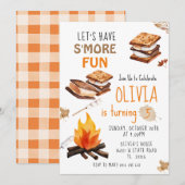 Laten we nog meer leuke kampvuur verjaardagsuitnod kaart (Voorkant / Achterkant)