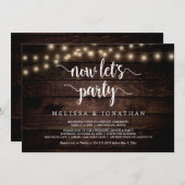 Laten we nu een feest houden, Rustic Wedding Elope Kaart (Voorkant / Achterkant)