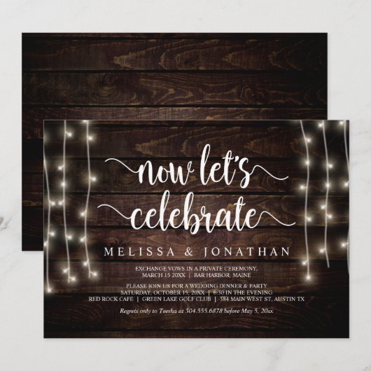 Laten we nu feest vieren, Bruiloftsimpele uitnodig Kaart (Voorkant / Achterkant)