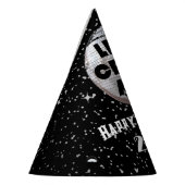 Laten we NYE Black en Silver Glitter Disco vieren Feesthoedjes (Links)