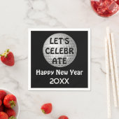 Laten we NYE Disco Ball Silver vieren Servet (Insitu)