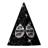 Laten we NYE Disco Ball Zwart vieren Feesthoedjes (Achterkant)