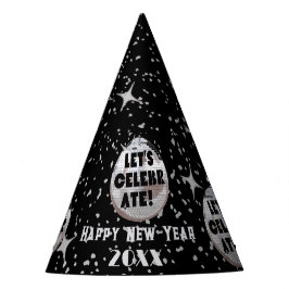 Laten we NYE Disco Ball Zwart vieren Feesthoedjes