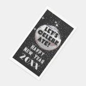 Laten we NYE Disco Ball Zwart vieren Servet (Hoek)