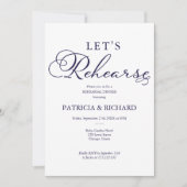 Laten we oefenen bruiloft repetitie diner kaart (Voorkant)