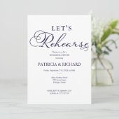 Laten we oefenen bruiloft repetitie diner kaart (Staand voorkant)