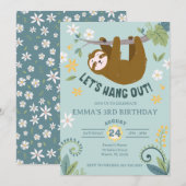 Laten we Oerwoud Sloth Verjaardag ophangen Kaart (Voorkant / Achterkant)