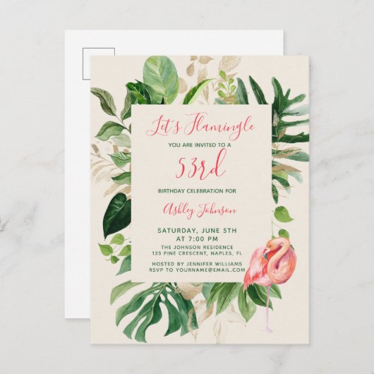 Laten we om het even welk Briefkaart van de Tropis (Voorkant / Achterkant)