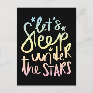 Laten we onder de sterren slapen briefkaart