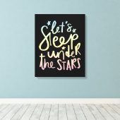 Laten we onder de sterren slapen canvas afdruk (Insitu (Houten vloer))