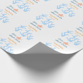 Laten we onder het zee de blauwe verjaardag vieren cadeaupapier (Hoek)