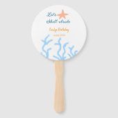 Laten we onder het zee de blauwe verjaardag vieren handwaaier (Achterkant)