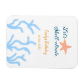 Laten we onder het zee de blauwe verjaardag vieren magneet (Horizontaal)