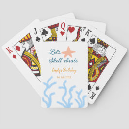 Laten we onder het zee de blauwe verjaardag vieren pokerkaarten