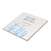 Laten we onder het zee de blauwe verjaardag vieren tegeltje (Zijkant)