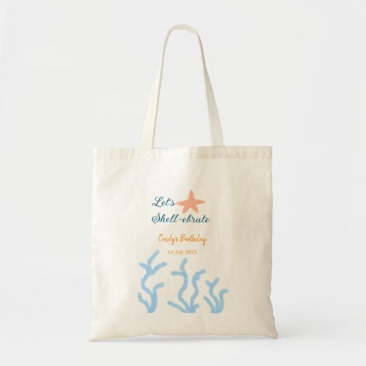Laten we onder het zee de blauwe verjaardag vieren tote bag (Voorkant)