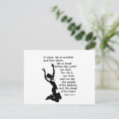 laten we ons aanbidden en knielen briefkaart (Staand voorkant)