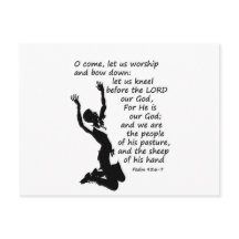 laten we ons aanbidden en knielen