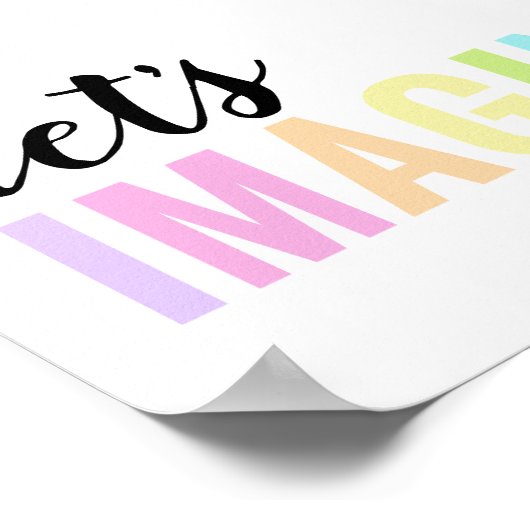 Laten we ons een Speelkamer Pastel Regenboog voors Poster (Hoek)