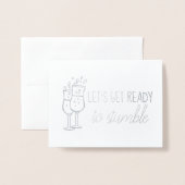 Laten we ons klaarmaken om grappig bruidsmeisje te folie kaarten (Voorkant met envelop)