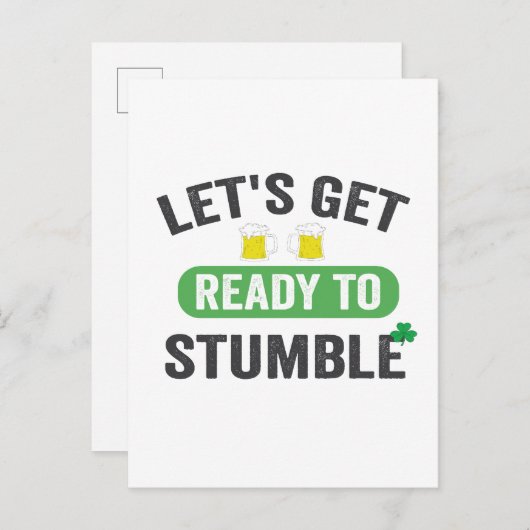 Laten we ons klaarmaken om St Patrick's Drink te s Uitnodiging Briefkaart (Voorkant / Achterkant)
