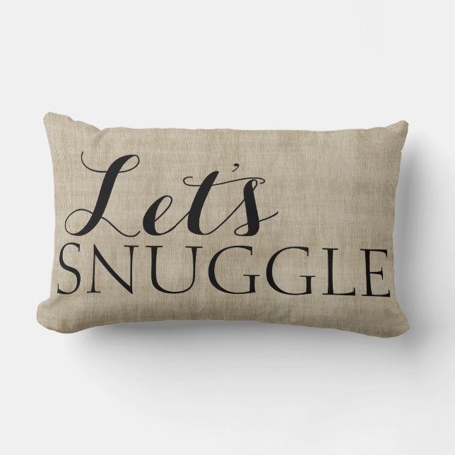 Laten we ons koesteren Rustic Burlap Look Kussen (Voorkant)