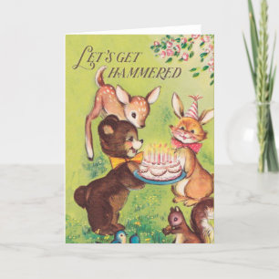 Laten we ons laten hameren - grappige  verjaardags feestdagen kaart