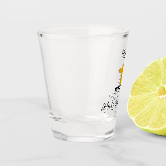 Laten we ons laten meeslepen | Glitter  Bacheloret Shot Glas (Links)