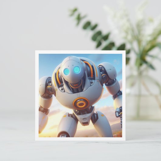 Laten we ons opmaken voor robotverjaardag, wetensc kaart (Staand voorkant)