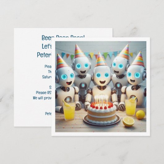 Laten we ons opmaken voor robotverjaardag, wetensc kaart (Voorkant / Achterkant)